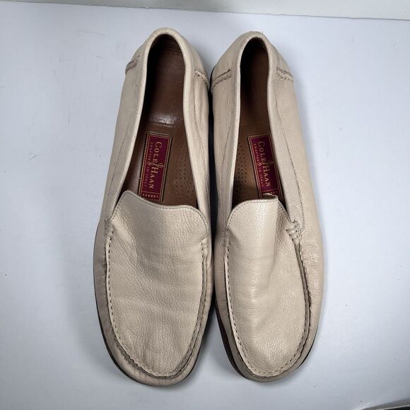 Cole Haan Beige Pebbled Leather Resort Loafers Made In Italy Men's Size 12 - Picture 6 of 8